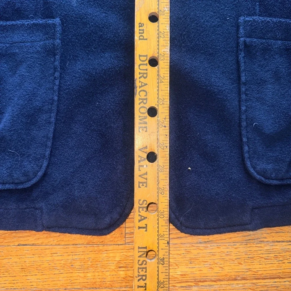 Banana Republic Mens Navy Blue Fleece Knit Blazer Sport Coat Large